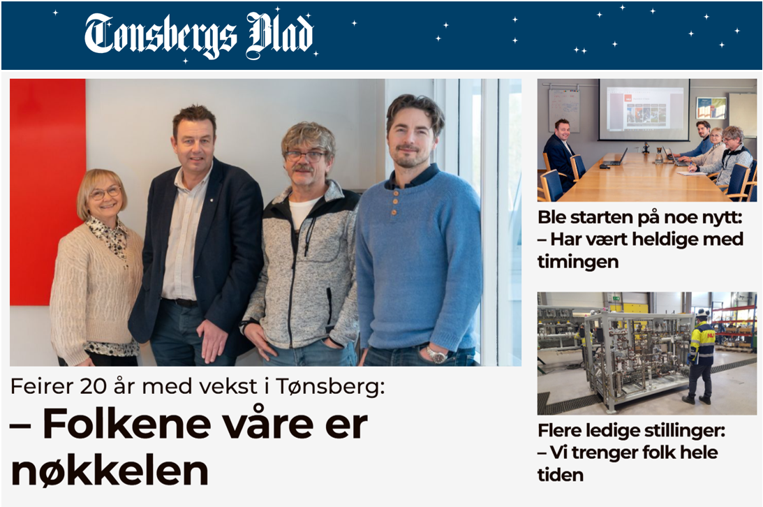 02.12.2025: Article in Tønsbergs Blad about NLI Elektrosystemer's 20 ...